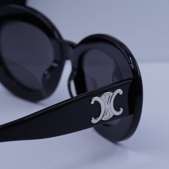 Celine CL40312U TRIOMPHE 01A Oval Sunglasses - Black/Grey - Picture 9 of 10
